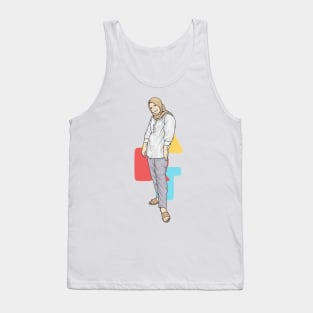 Girl White Outfit Tank Top